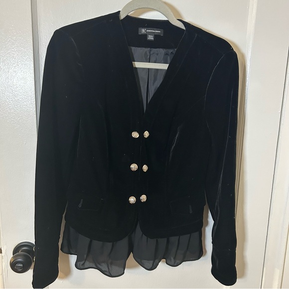I.N.C International Concepts Velvet Military black jacket - Picture 3 of 10